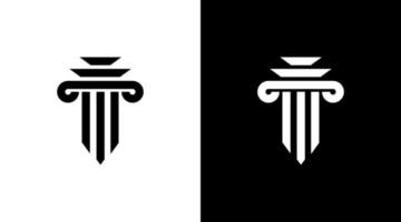 Pillar column logo architecture luxury monogram black icon illustration vector Designs templates