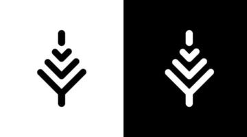 download logo monogram arrow down black and white icon illustration vector Designs templates