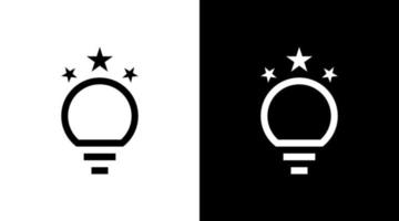 Lamp with star logo light bulb energy black and white icon illustration vector Designs templates