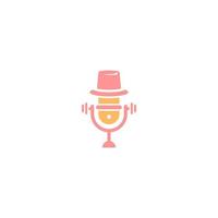 micrófono logo diseño, podcast logo vector