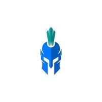 spartan helmet creative logo design vector