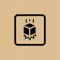 Do not drop simple flat icon vector illustration with cardboard texture background