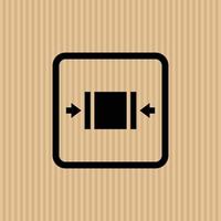 Clamp here simple flat icon vector illustration with cardboard texture background
