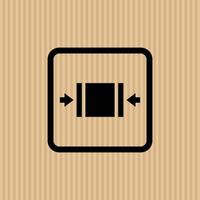 Clamp here simple flat icon vector illustration with cardboard texture background