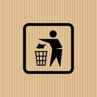 Do not litter simple flat icon vector illustration with cardboard texture background