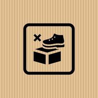 Do not step simple flat icon vector illustration with cardboard texture background