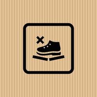 Do not step simple flat icon vector illustration with cardboard texture background