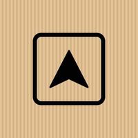 Open here simple flat icon vector illustration with cardboard texture background
