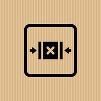 No clamp here simple flat icon vector illustration with cardboard texture background