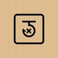 Use no hooks simple flat icon vector illustration with cardboard texture background