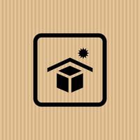 Avoid sunlight simple flat icon vector illustration with cardboard texture background