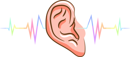 Ear listening graphic clipart design png