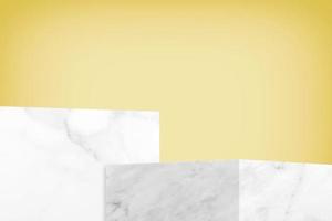 White Marble Product Stands or Podiums for Straight Line Shot with Beige Gradient Background, Suitable for Product Presentation Backdrop, Display, and Mock up. photo