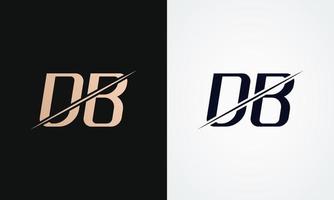 Db Letter Logo Design Vector Template. Gold And Black Letter Db Logo Design