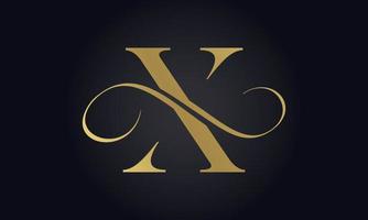 lujo letra X logo modelo en oro color. inicial lujo X letra logo diseño. hermosa logotipo diseño para lujo empresa marca. vector
