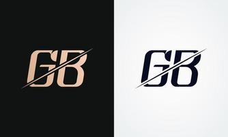 gb letra logo diseño vector modelo. oro y negro letra gb logo diseño