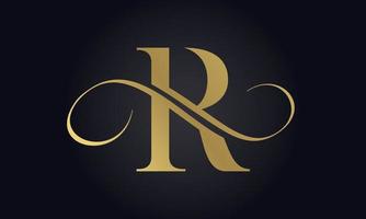 lujo letra r logo modelo en oro color. inicial lujo r letra logo diseño. hermosa logotipo diseño para lujo empresa marca. vector