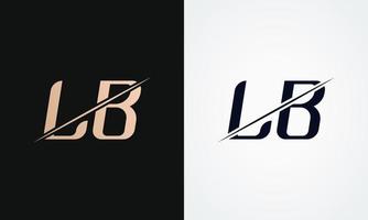 Lb Letter Logo Design Vector Template. Gold And Black Letter Lb Logo Design