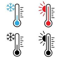 Temperature vector icon cet. hot and cold climate illustration sign collection. thermometer symbol.