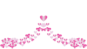 Shining gradation pink heart and pink heart illustration, flying isolated on transparent background. Decoration for Valentine design or media animation png