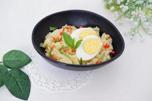 mashed potatoes with eggs as a background photo