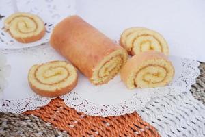 cake with delicious pineapple jam as a background photo