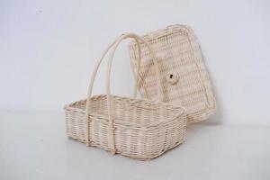 beautiful wicker basket as a background photo