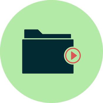 icono de vector de carpeta de video