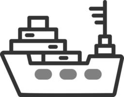 icono de vector de barco de carga