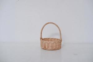 beautiful wicker basket as a background photo