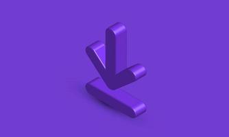 illustration realistic purple download button vector symbol icon 3d creative isolated on background