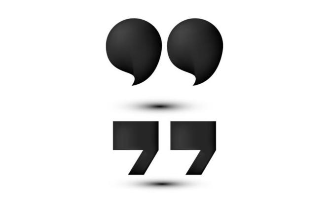 illustration realistic modern black quotation marks symbol icon 3d creative isolated on background