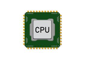 CPU processor clipart flat design on white background. Vector CPU icon