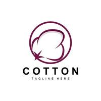 Cotton Logo, Soft Cotton Flower Design Vector Natural Organic Plants Apparel Materials And Beauty Textiles