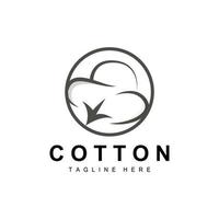 Cotton Logo, Soft Cotton Flower Design Vector Natural Organic Plants Apparel Materials And Beauty Textiles