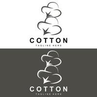 Cotton Logo, Soft Cotton Flower Design Vector Natural Organic Plants Apparel Materials And Beauty Textiles