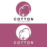 Cotton Logo, Soft Cotton Flower Design Vector Natural Organic Plants Apparel Materials And Beauty Textiles