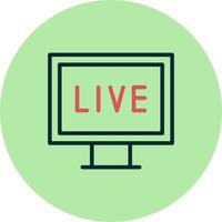 Pc Live Streaming Vector Icon