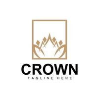 Crown Logo, Royal Design, Throne Holder King And Queen, Vector Icon Brand Product Template Simple Template