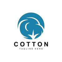 Cotton Logo, Soft Cotton Flower Design Vector Natural Organic Plants Apparel Materials And Beauty Textiles