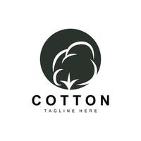 Cotton Logo, Soft Cotton Flower Design Vector Natural Organic Plants Apparel Materials And Beauty Textiles