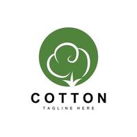 Cotton Logo, Soft Cotton Flower Design Vector Natural Organic Plants Apparel Materials And Beauty Textiles