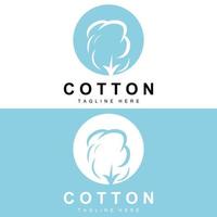 algodón logo, suave algodón flor diseño vector natural orgánico plantas vestir materiales y belleza textiles