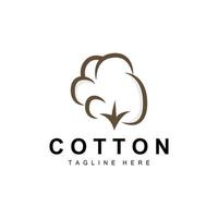 Cotton Logo, Soft Cotton Flower Design Vector Natural Organic Plants Apparel Materials And Beauty Textiles