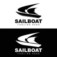 Sailboat Logo,Traditional Asian Boat Vector, Lake Ocean Icon Design, Fishing Boat vector