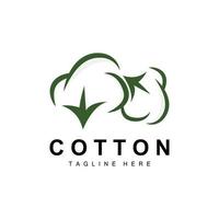 Cotton Logo, Soft Cotton Flower Design Vector Natural Organic Plants Apparel Materials And Beauty Textiles