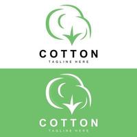 Cotton Logo, Soft Cotton Flower Design Vector Natural Organic Plants Apparel Materials And Beauty Textiles