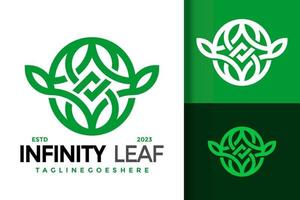 Infinity Leaf Logo Logos Design Element Stock Vector Illustration Template