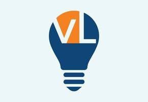 Creative Bulb logo with letter, Vector design concept