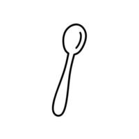 Spoon isolated on white background. Kitchen utensils. Vector hand-drawn doodle illustration. Perfect for decorations, logo, various designs.